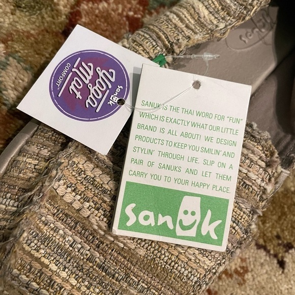 Sanuk Donna Sidewalk Surfer SlipOn Flats NWT Size 5 Natural Tan - Picture 6 of 12